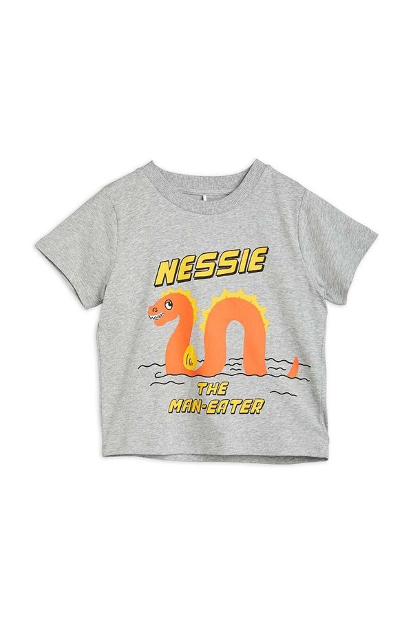 Mini Rodini Dječja majica kratkih rukava Mini Rodini boja: siva, s tiskom