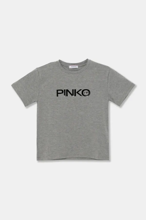 Pinko Up Dječja majica kratkih rukava Pinko Up boja: siva, F4PIJGTH092