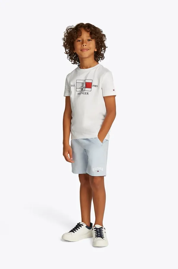 Tommy Hilfiger Dječja majica kratkih rukava Tommy Hilfiger boja: bijela, s tiskom, KB0KB09530