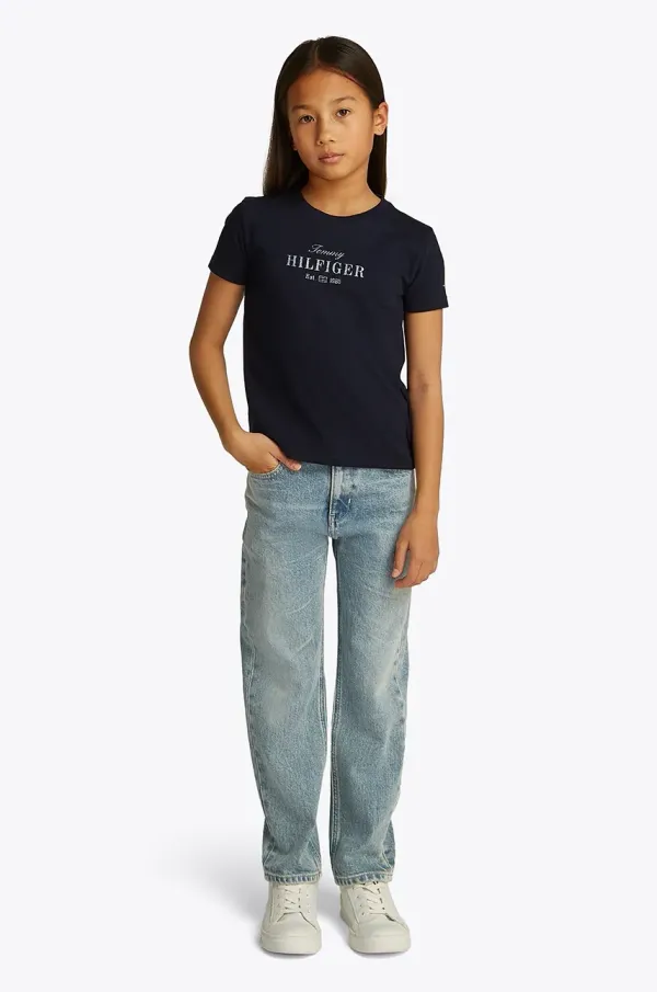 Tommy Hilfiger Dječja majica kratkih rukava Tommy Hilfiger boja: tamno plava, KG0KG08524