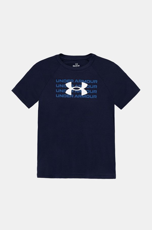 Under Armour Dječja majica kratkih rukava Under Armour B TECH WM LOGO SS boja: tamno plava, s tiskom, 1386819