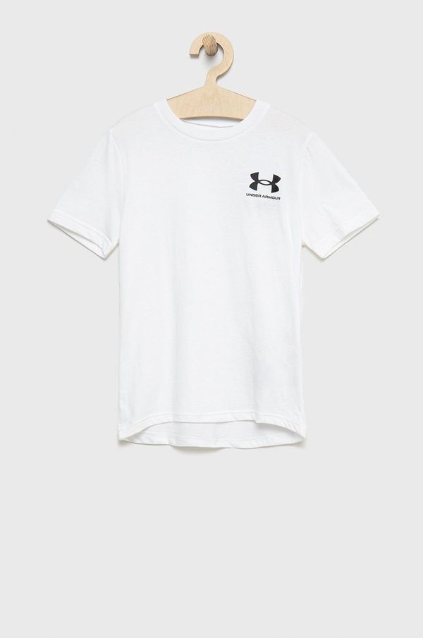 Under Armour Dječja majica kratkih rukava Under Armour boja: bijela, jednobojni model