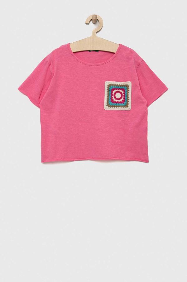 United Colors of Benetton Dječja majica kratkih rukava United Colors of Benetton boja: ružičasta