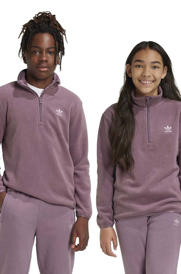 adidas Originals Dječja majica od flisa adidas Originals POLAR FLEECE HZ boja: ljubičasta, bez uzorka, IY5015