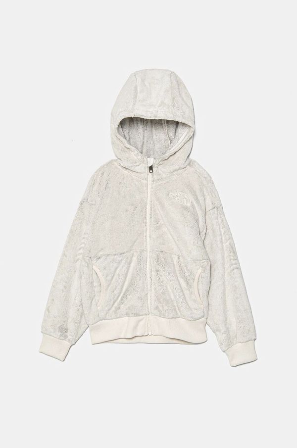 The North Face Dječja majica od flisa The North Face OSITO F/Z HOODIE boja: bež, s kapuljačom, bez uzorka, NF0A88UKQLI1