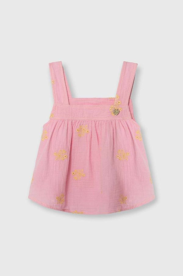 Guess Dječja pamučna bluza Guess boja: ružičasta, s uzorkom