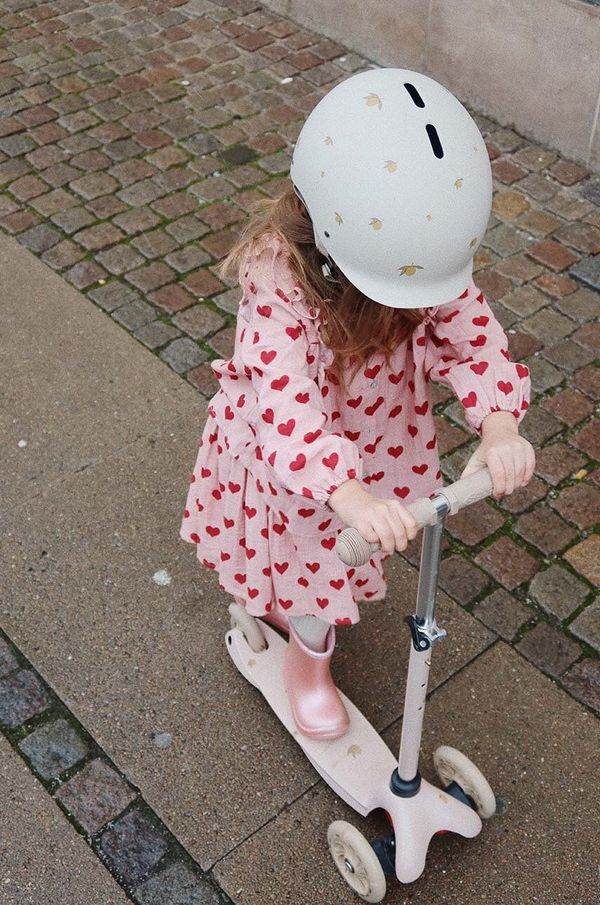 Konges Sløjd Dječja pamučna bluza Konges Sløjd COCO FRILL SHIRT GOTS boja: ružičasta, s uzorkom, KS101462