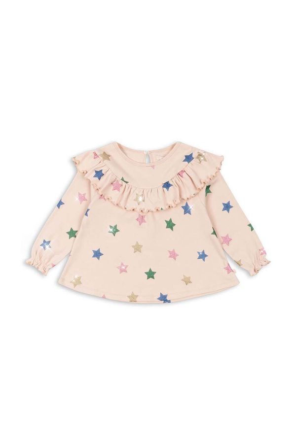 Konges Sløjd Dječja pamučna bluza Konges Sløjd MALLI GLITTER BLOUSE GOTS boja: bež, s uzorkom, KS101593