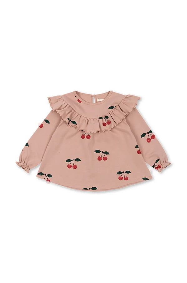Konges Sløjd Dječja pamučna bluza Konges Sløjd MALLI GLITTER BLOUSE GOTS boja: ružičasta, s uzorkom, KS101791
