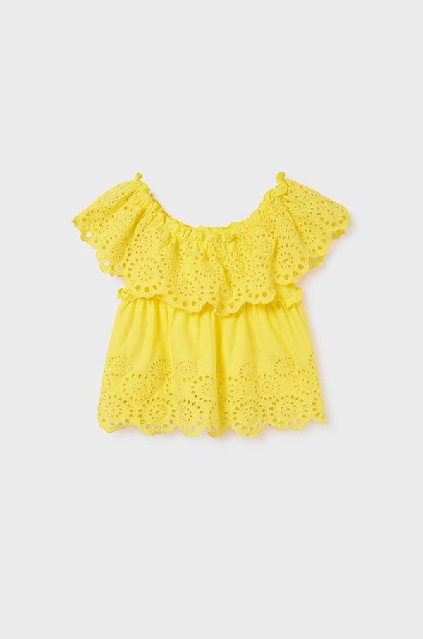 Mayoral Dječja pamučna bluza Mayoral boja: žuta, glatka