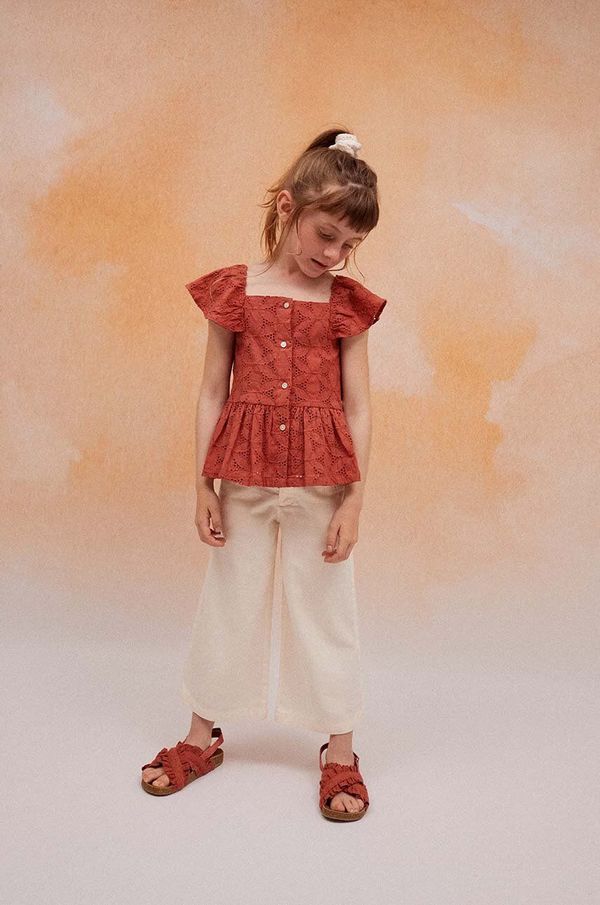 Zippy Dječja pamučna bluza zippy boja: bordo, s uzorkom
