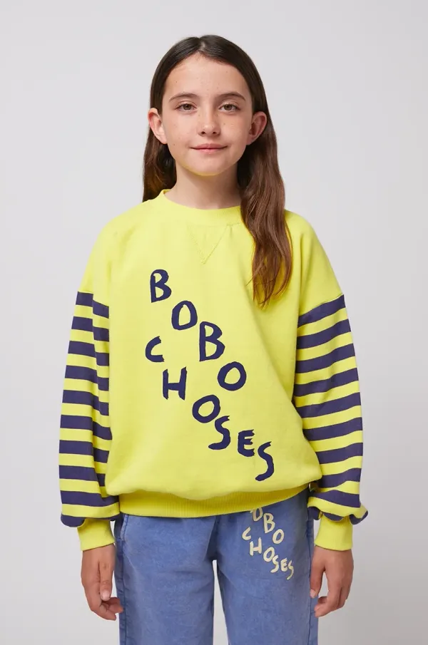 Bobo Choses Dječja pamučna dukserica Bobo Choses boja: žuta, s uzorkom, 125AC039