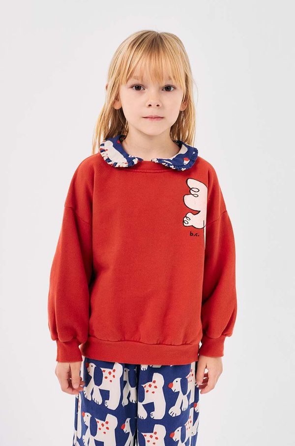 Bobo Choses Dječja pamučna dukserica Bobo Choses Freedom Bird boja: crvena, s tiskom, 224AC040