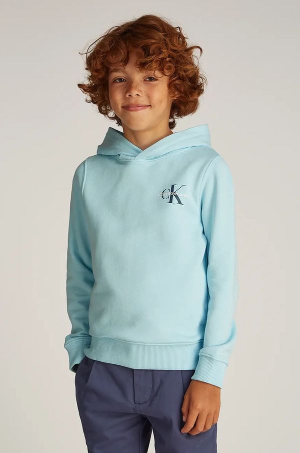 Calvin Klein Jeans Dječja pamučna dukserica Calvin Klein Jeans s kapuljačom, s tiskom, IU0IU00266