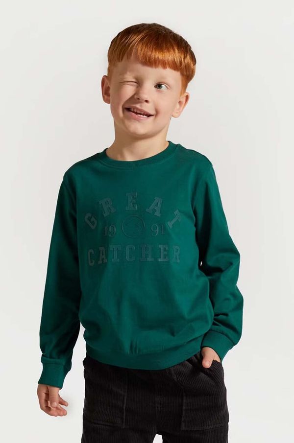 Coccodrillo Dječja pamučna dukserica Coccodrillo boja: zelena, s tiskom, ACADEMY BOY KIDS
