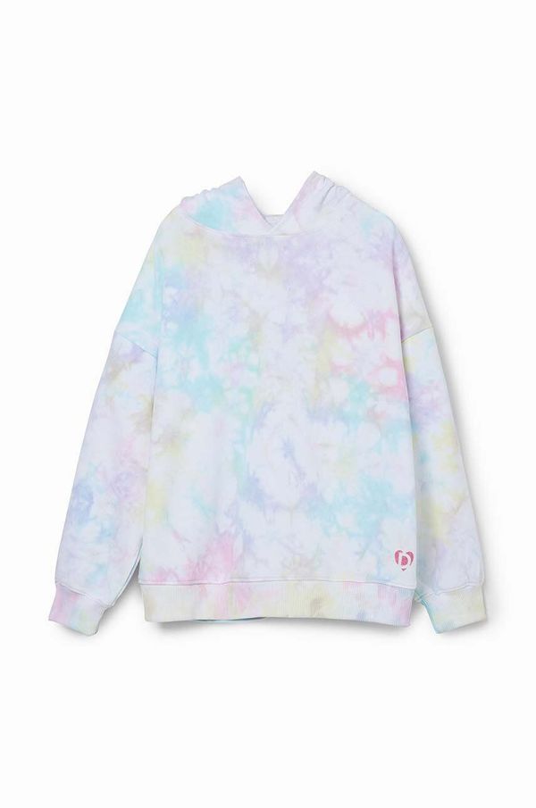 Desigual Dječja pamučna dukserica Desigual s kapuljačom, s aplikacijom