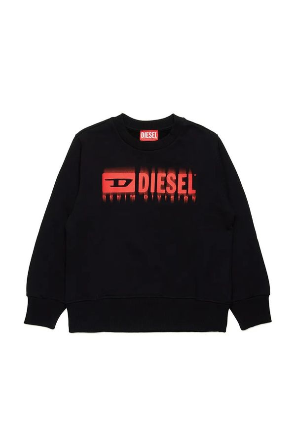 Diesel Dječja pamučna dukserica Diesel SGINNL8 OVER SWEAT-SHIRT boja: crna, s tiskom, J02040