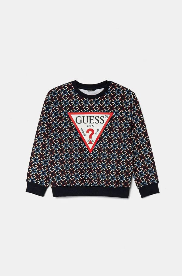 Guess Dječja pamučna dukserica Guess boja: crna, s uzorkom, L4BQ01 KAD73