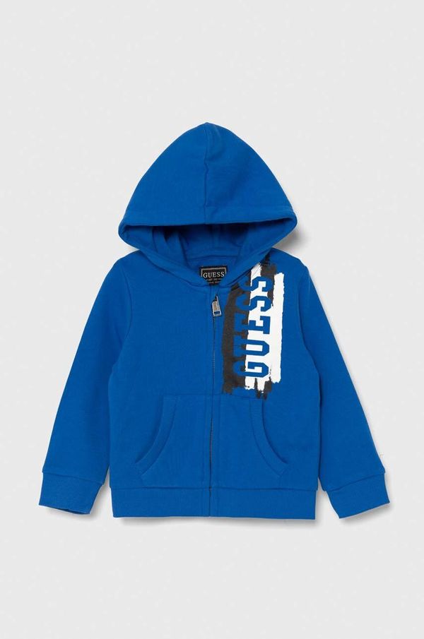 Guess Dječja pamučna dukserica Guess s kapuljačom, s tiskom, N4YQ00 KA6R3