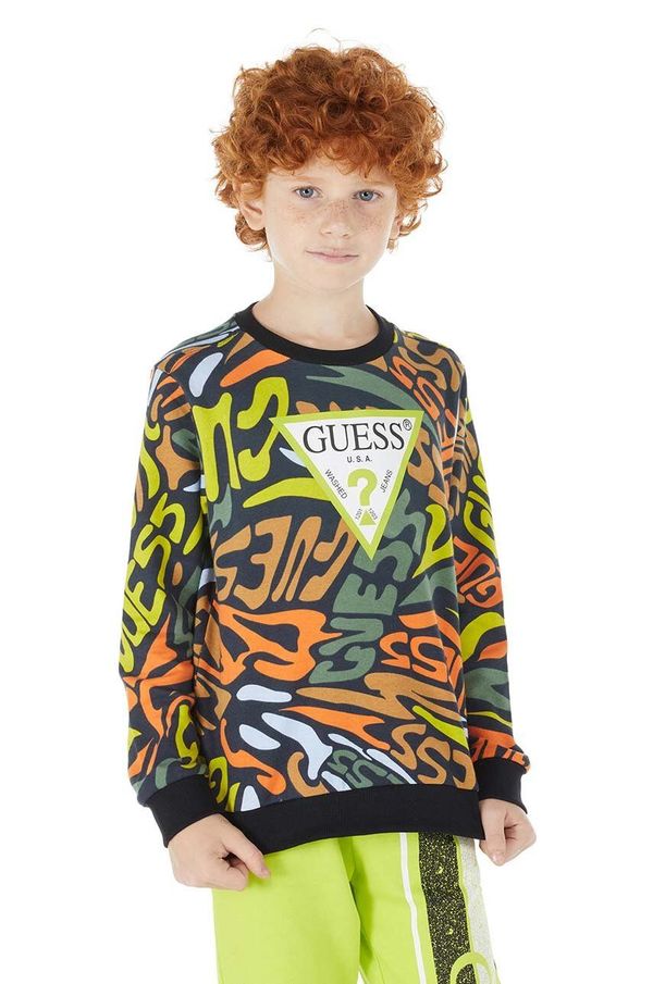 Guess Dječja pamučna dukserica Guess s uzorkom