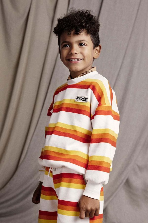 Mini Rodini Dječja pamučna dukserica Mini Rodini Stripe boja: narančasta, s uzorkom