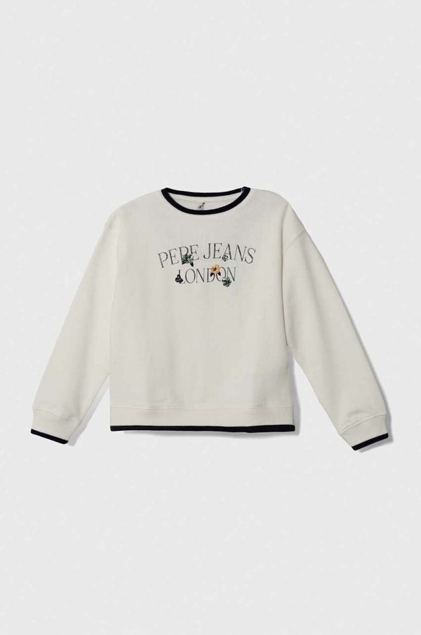 Pepe Jeans Dječja pamučna dukserica Pepe Jeans boja: bijela, s tiskom