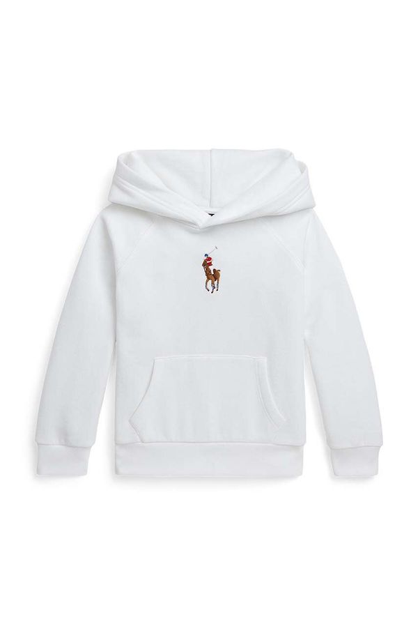 Polo Ralph Lauren Dječja pamučna dukserica Polo Ralph Lauren boja: bijela, s kapuljačom, bez uzorka, 312844838019