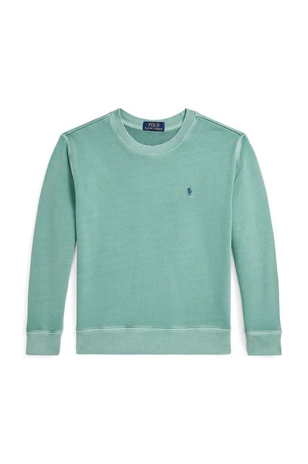 Polo Ralph Lauren Dječja pamučna dukserica Polo Ralph Lauren boja: zelena, bez uzorka, 323942099002