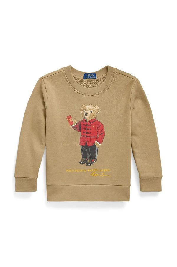 Polo Ralph Lauren Dječja pamučna dukserica Polo Ralph Lauren boja: zelena, s tiskom, 322961412002
