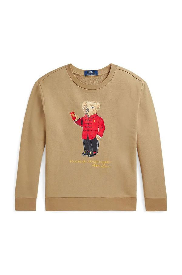 Polo Ralph Lauren Dječja pamučna dukserica Polo Ralph Lauren boja: zelena, s tiskom, 323961412002