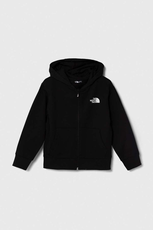 The North Face Dječja pamučna dukserica The North Face FZ OVERSIZE LIGHT HOODIE boja: crna, s kapuljačom, s tiskom