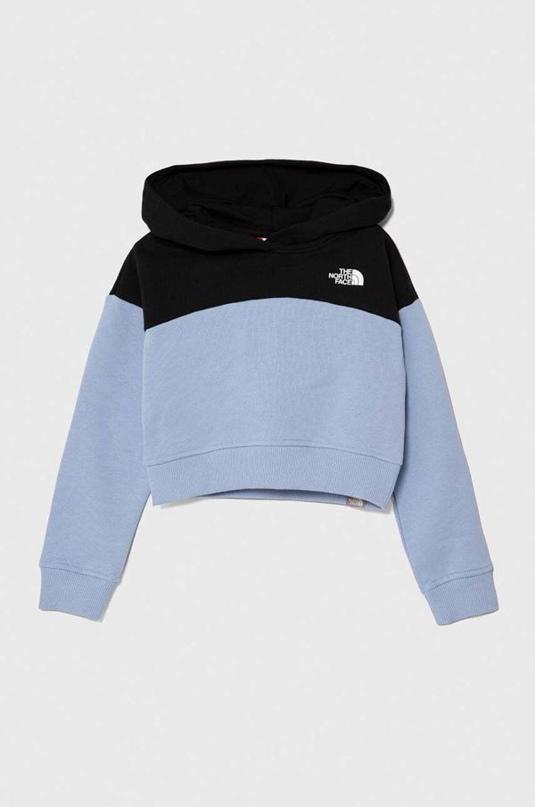 The North Face Dječja pamučna dukserica The North Face G DREW PEAK CROP P/O HOODIE s kapuljačom, bez uzorka