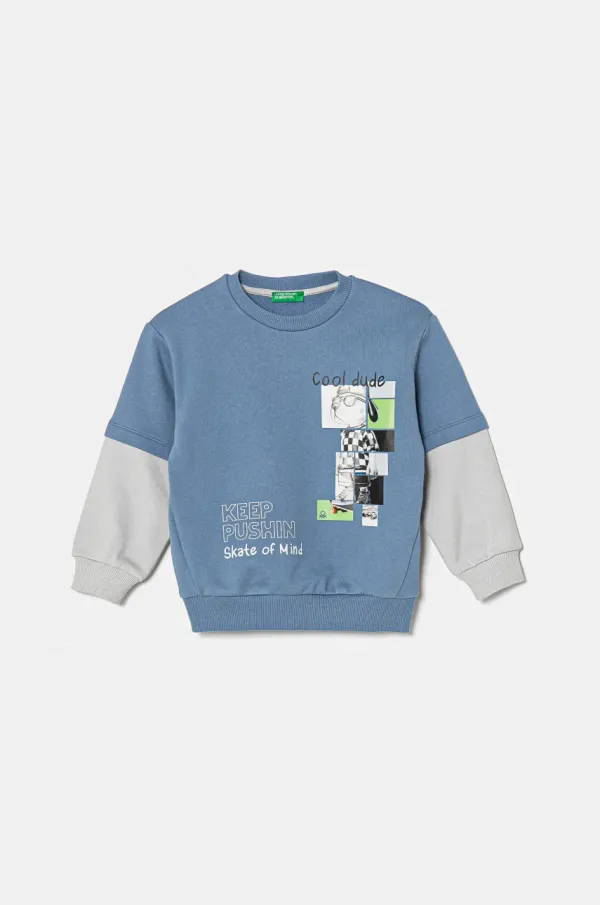 United Colors of Benetton Dječja pamučna dukserica United Colors of Benetton s uzorkom, 3UNIG10I5