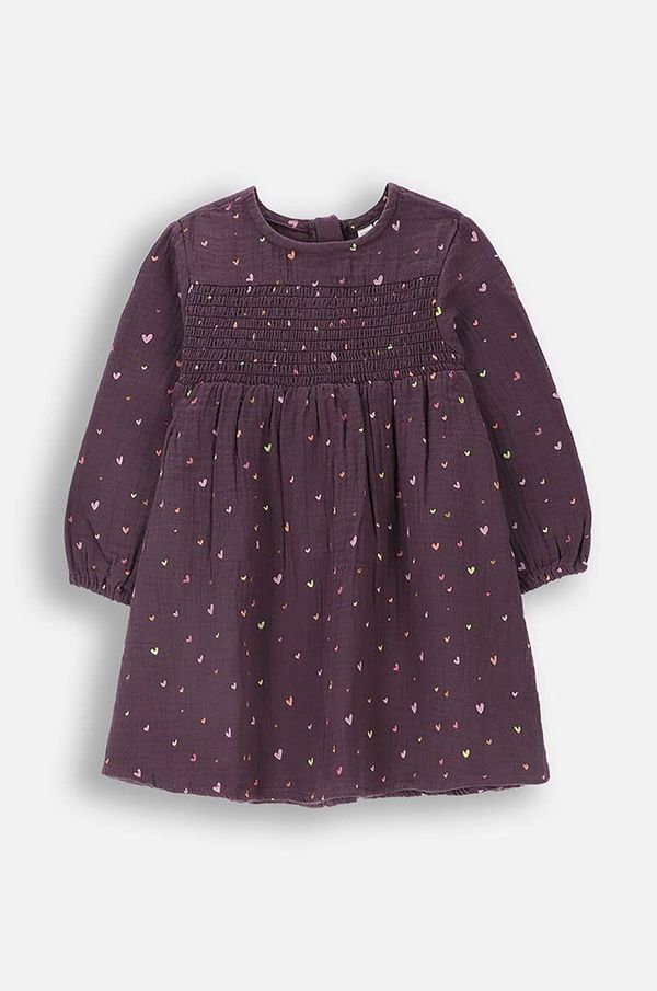 Coccodrillo Dječja pamučna haljina Coccodrillo boja: ljubičasta, mini, širi se prema dolje, PASTELOVE GIRL NEWBORN