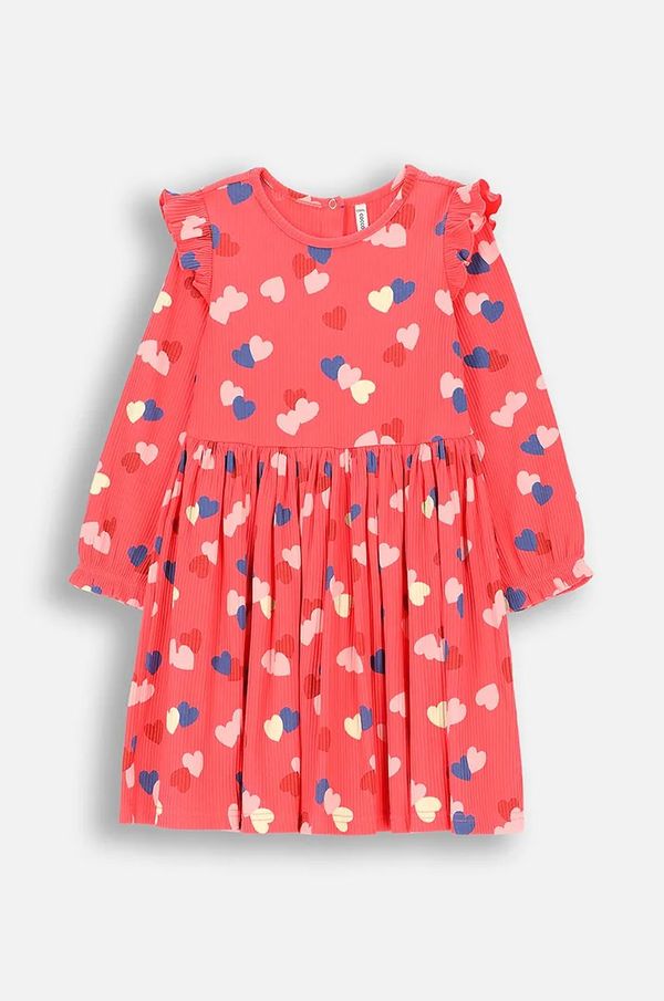Coccodrillo Dječja pamučna haljina Coccodrillo boja: ružičasta, mini, širi se prema dolje, HEARTS GIRL KIDS