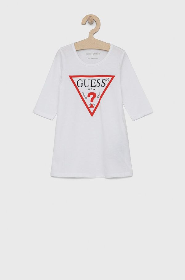 Guess Dječja pamučna haljina Guess boja: bijela