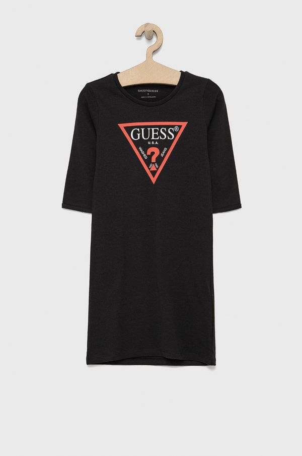 Guess Dječja pamučna haljina Guess boja: crna