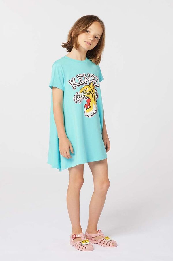Kenzo kids Dječja pamučna haljina Kenzo Kids mini, ravna