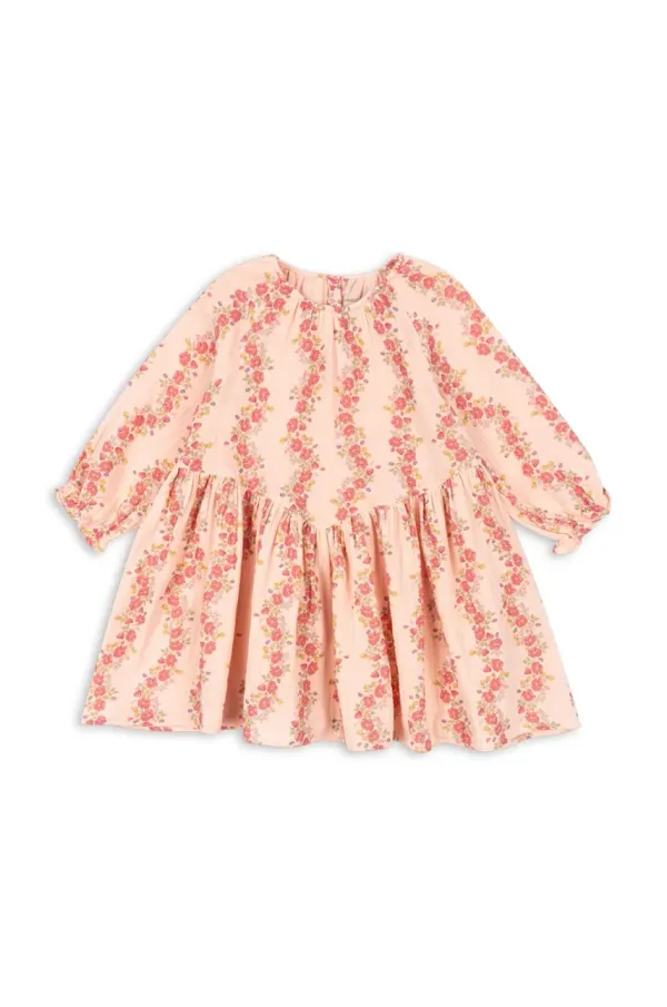 Konges Sløjd Dječja pamučna haljina Konges Sløjd COCO DRESS GOTS boja: ružičasta, mini, širi se prema dolje, KS102273