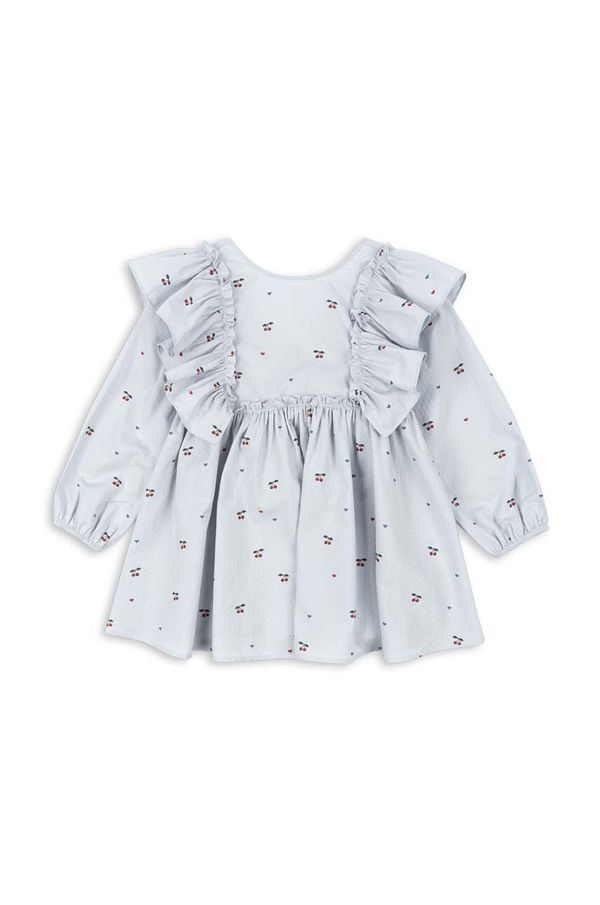 Konges Sløjd Dječja pamučna haljina Konges Sløjd EVIA LS BOW DRESS GOTS mini, širi se prema dolje, KS101761