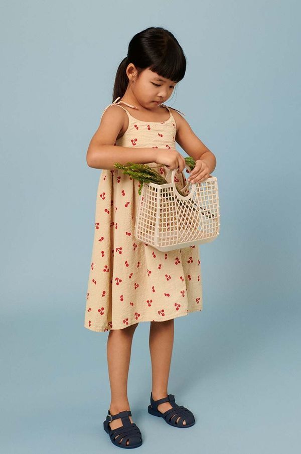 Liewood Dječja pamučna haljina Liewood Eli Printed Dress boja: crvena, mini, širi se prema dolje