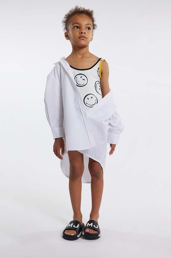 Marc Jacobs Dječja pamučna haljina Marc Jacobs boja: bijela, mini, oversize
