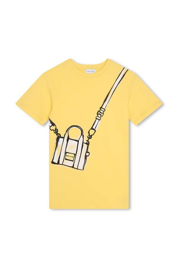 Marc Jacobs Dječja pamučna haljina Marc Jacobs boja: zlatna, mini, ravna