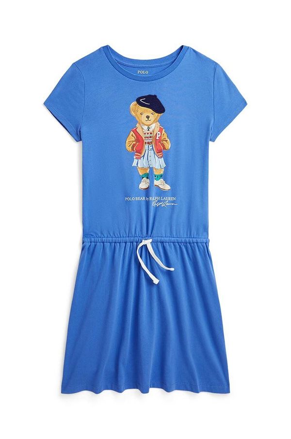 Polo Ralph Lauren Dječja pamučna haljina Polo Ralph Lauren mini, širi se prema dolje