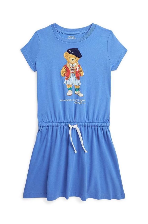 Polo Ralph Lauren Dječja pamučna haljina Polo Ralph Lauren mini, širi se prema dolje