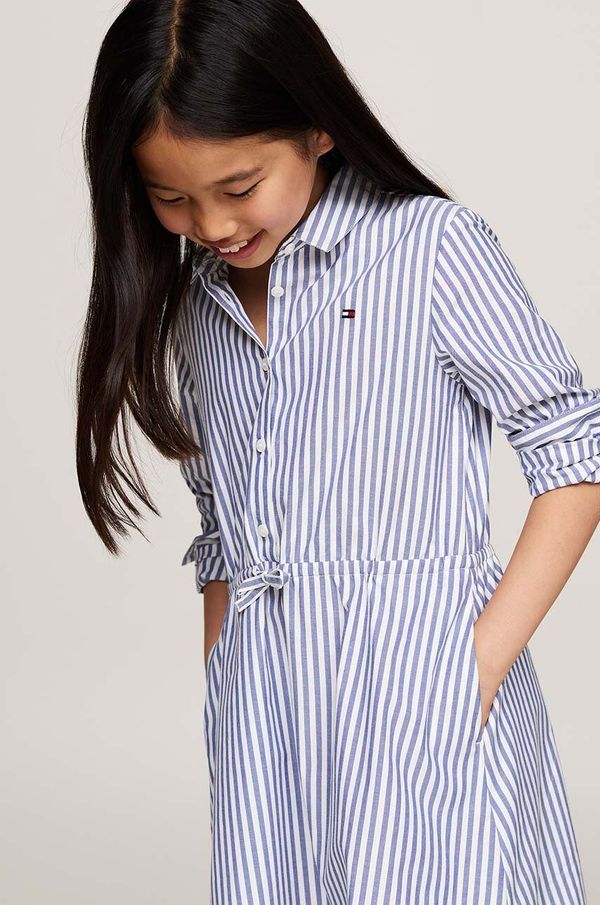 Tommy Hilfiger Dječja pamučna haljina Tommy Hilfiger mini, širi se prema dolje, 8720637742709