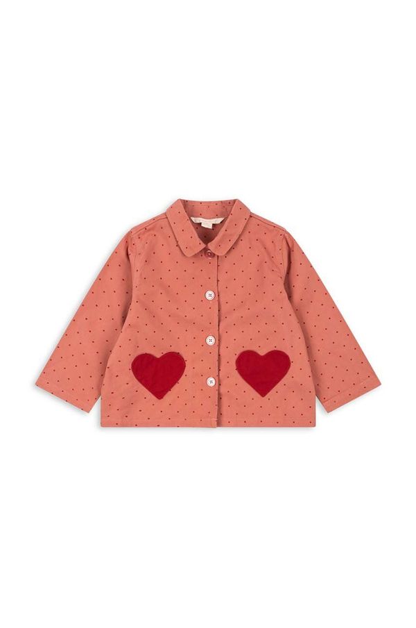 Konges Sløjd Dječja pamučna jakna Konges Sløjd NOLA SHIRT JACKET GOTS boja: ružičasta, KS101637