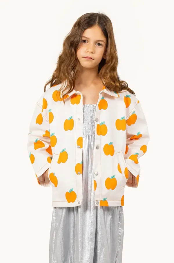 Tinycottons Dječja pamučna jakna Tinycottons APPLES JACKET boja: bež, SS25-214