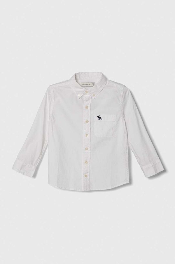 Abercrombie & Fitch Dječja pamučna košulja Abercrombie & Fitch boja: bijela