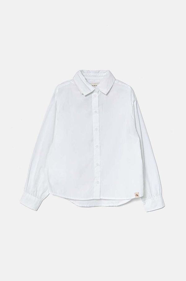 Calvin Klein Jeans Dječja pamučna košulja Calvin Klein Jeans boja: bijela, IG0IG02658